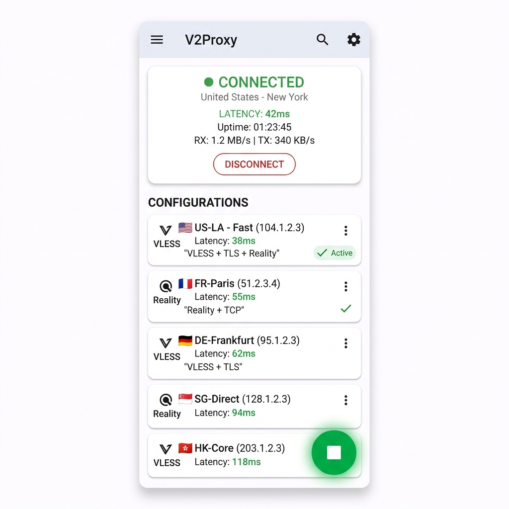v2rayNG UI
